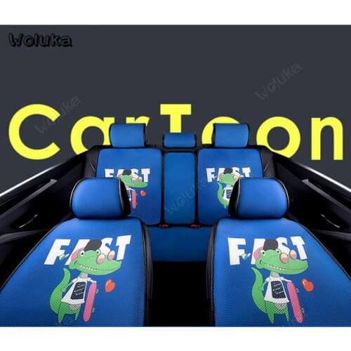 Car Seat Cover Half Pack Set Four Seasons Whole 5-Seater Mat Cartoon Car Pad Universal Seat Cushion CD50 Q01