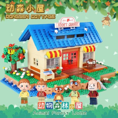 Animal Forest Lodge Creative Street View Series Small particle childrens toy assembling building blocks 1225pcs Boy girl gift