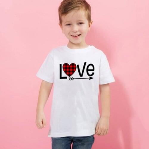 Love Arrow Heart Cute Kids Boys Girls Valentines Day Tshirt Toddler Baby Funny Fashion Short Sleeve Valentine T Shirts