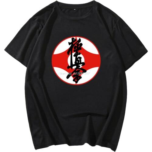 T Shirt Japan Kanji Logo Karate Kyokushin T-shirt Hip Hop Tees Tops Harajuku Streetwear Fitness Men Short Sleeve