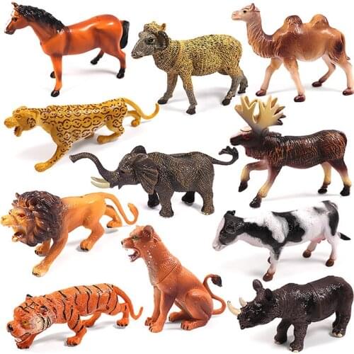 Wild Animal Toys Simulation Model for Child Farm Livestock Play Action Figure Boy Milking Cow Horse Goat Camel Home Decoration