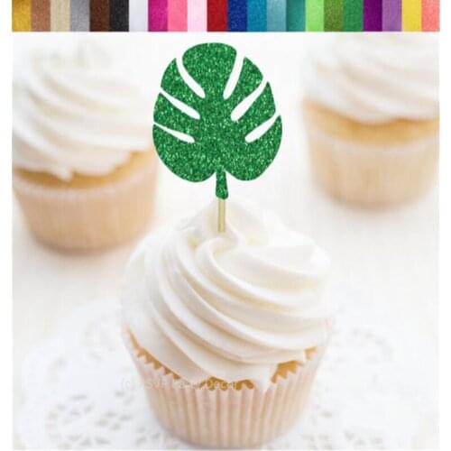 Custom Monstera Leaf Cupcake Toppers,Banana Leaf Cupcake Toppers,Tropical Cupcake Toppers,Jungle Themed Party Decorations