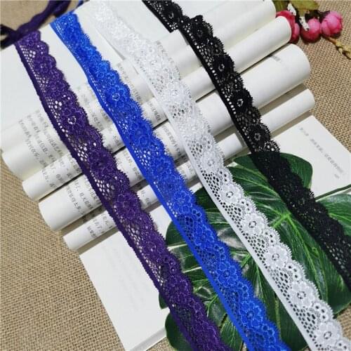 S1069 2.5cm Nigerian Lace African nylon stretch knit ivory lace decorative fabric tops, underwear, scarves