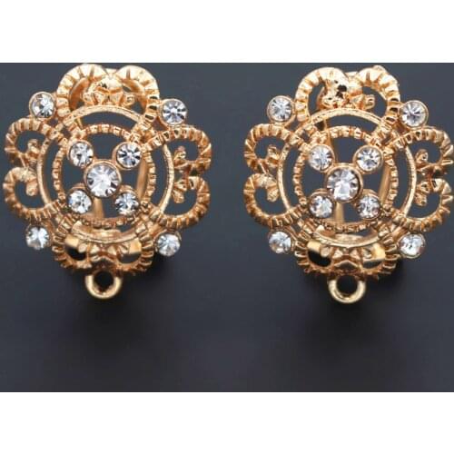 Metal Drop Earrings Linker Connectors Filigree Charms Base Findings DIY Women Dangle Hanging Tassel Earring Jewelry Making