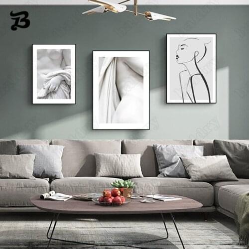 Nordic Wall Art Canvas Painting Abstract Modern Flowers and Leaves Posters and Prints Wall Pictures for Living Room Home Decor