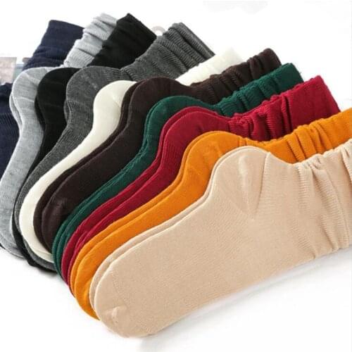 ETya New Women Men Socks Japan Korean Style Winter Autumn Spring Cotton Socks Fashion Solid Color Unisex Soxs