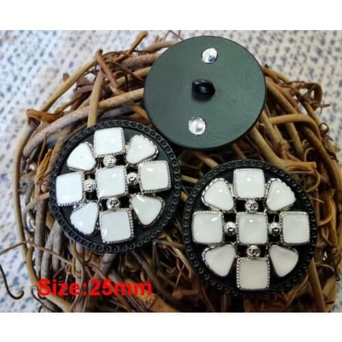 New 10pcs fashion high-end Metal alloy Drip oil white clothing jacket Overcoat buttons shirt coat button Size 25mm free shipping