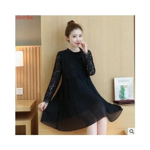 Autumn winter pregnant women coat long sleeve plus size lace dress maternity elegant princess dress elegant basic dresses