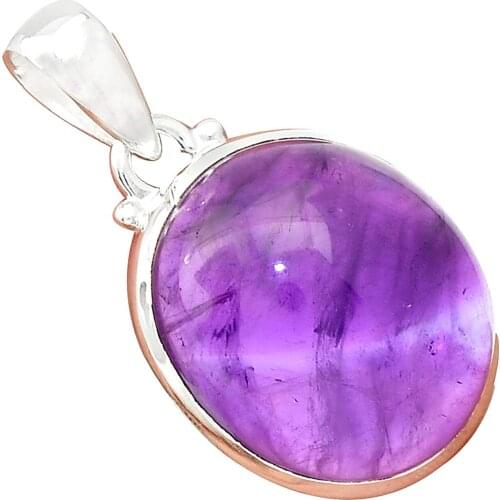 Nature AMETHYST Pendant 925 Sterling Silver, 39 mm, MHBAP5522