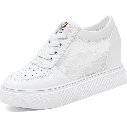 Round Toe Mesh Casual Shoes, Inner Heightening Platform Shoes, WomenS Platform Shoes
