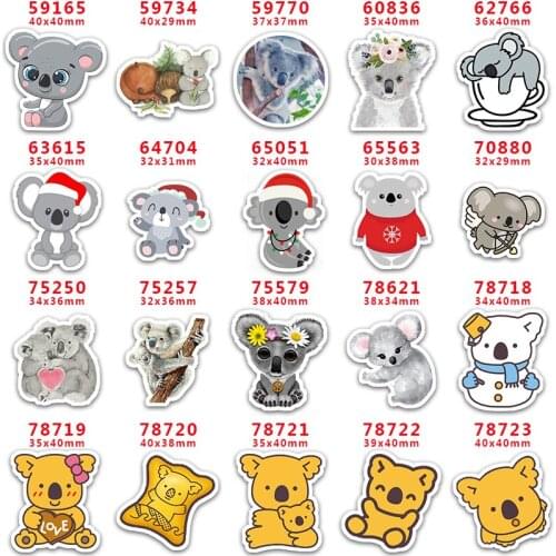 DIY Craft Supplies Sewing Accessories Cartoon Koalas Printed Planar Resins Mold 10 Pieces. PR-59165