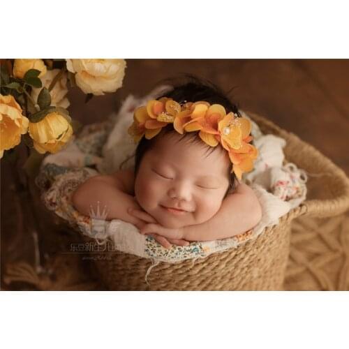 Baby photo prop basket newborn photography props photography accessories Hemp rope weaving props