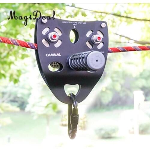 35KN Rock Climbing Mountaineering 13mm Cable Rope Pulley with Handle Grip