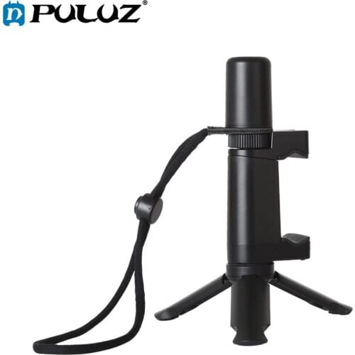 PULUZ Smartphones Tripod Mini Portable Folding Plastic Tripod+Live Broadcast Handheld Grip ABS Mount & Cold Shoe For Cell phones