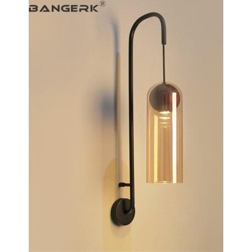 BANGERK Nordic Design Modern LED Wall Light Fixtures Loft Glass Sconce Wall Lamps Bedside Aisle Home Decor Indoor Lighting