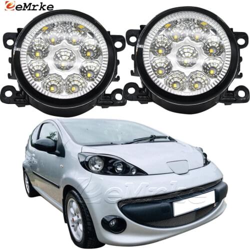 2PCS Car Styling 9-Pieces LED Fog Light Lamp for Peugeot 107 not fit XS Model 2005-2012 H11 12V Halogen Fog Lights DRL