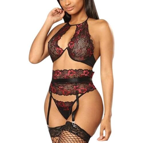 Fantasias Sexy Lingerie Sexy Hot Erotic Garter Belt Panties Women Costumes G-string Underwear Set Porno Sex Female Nightwear