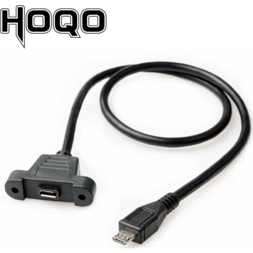 Panel Mount Micro USB Connector Extension Cable Micro-USB Male to Female Sync Date Charge Cord with screw terminal hole