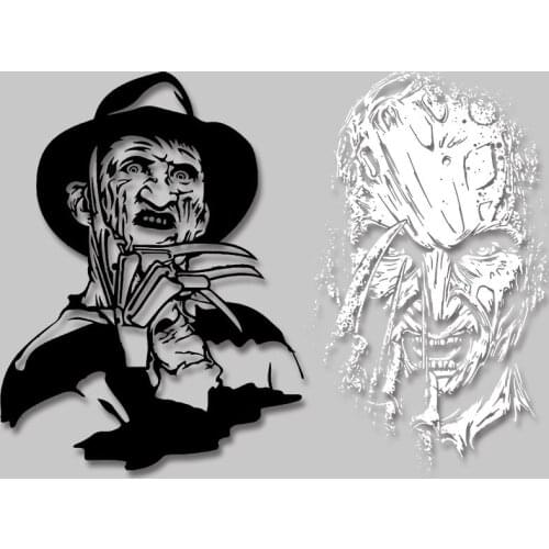 Horror spoof black and white man without background hollow design Printed Ironing For Clothing Heat Transfer PVC Patch Washable