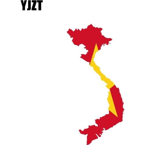 YJZT 7CM*14.3CM Personality Vietnam Map Flag Car Sticker Reflective Decal 6-0885