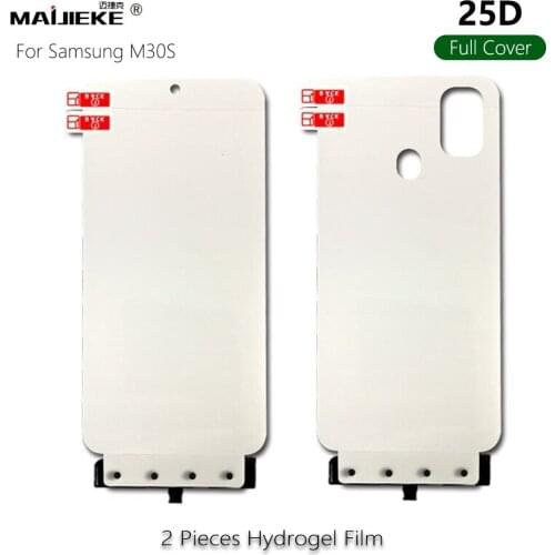 2PCS 25D Soft Full Cover Front Back Screen Protector For Samsung Galaxy M30s Hydrogel Film Protective Film+Fix Tools Not Glass