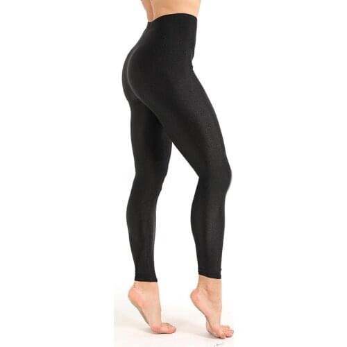 Womens Workout Leggings Casual Shiny Glossy Legging Female Fiteness Leggins S-XXXL Black Solid Fluorescent Leggings