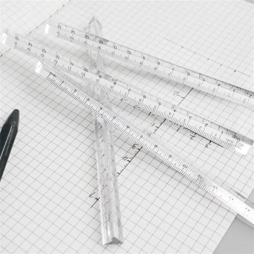1 Pc 15cm Transparent Ruler Creative Mitsubishi Ruler Student Drawing Tool Measuring Ruler School Supplies Stationery