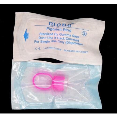 100pcs Tattoo Ink Cap Ring Pigment Cup Holder With Sponge Kits Tattoo Accessories Supply Clean Individual Package