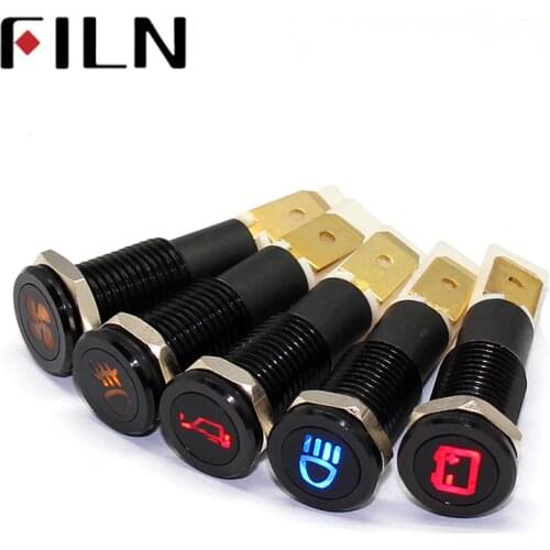 12mm Waterproof Lamp FILN 12V LED Car Boat LED Warning Dashboard Signal Lights Instrument Pilot light