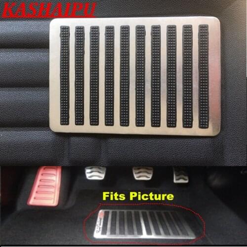 1x Universal 24*16 cm Metal Car Anti-skid FootPad Floor Mats Carpet Pads Foot Rest Pedal Patch Heel Plate For Cars Truck Suv