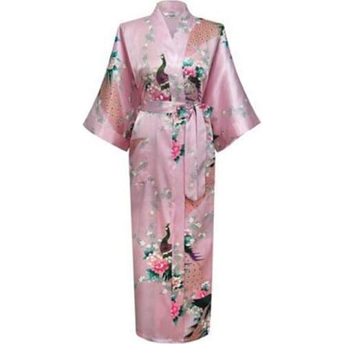 2019 Sexy Japanese Flower Kimono Dress Gown Lingerie Bathrobe Long Robes Sleepwear Sauna Costume Plus Size