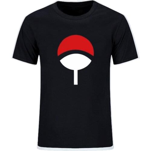 2021 Fun summer sasuke uchiha crest t-shirt cotton tops tees men short sleeve boy casual homme tshirt t shirt Big Size
