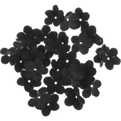 30pcs Velvet Fabric Flower Patch Embellishment Scrapbooking Applique Crafts DIY