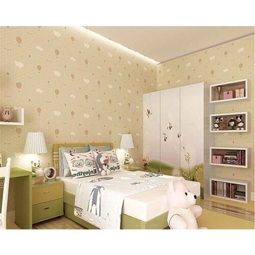 Beibehang 3d wallpaper Home interior wallpaper roll environmentally friendly non-woven hot air balloon childrens room wallpaper