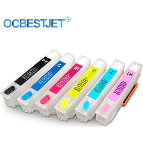 6Colors/Set T2421-T2426 Refillable Ink Cartridge For Epson Expression Photo XP-55 XP-750 XP-760 XP-850 XP-860 XP-950 Printer