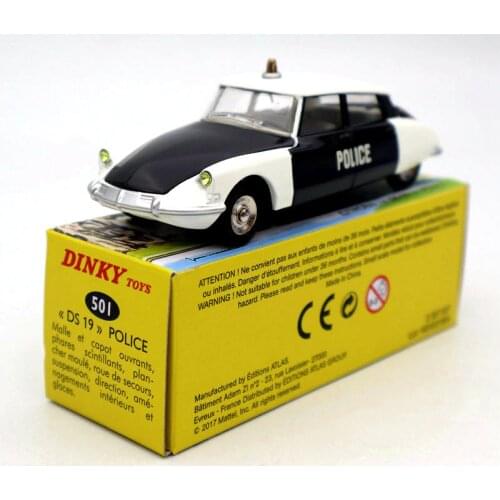 Atlas 1/43 Dinky Toys 501 Citroen DS 19 Police Models Diecast Collection Auto Car Gift Miniature