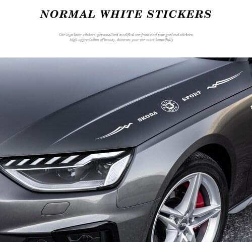 Car Laser Stickers Reflectiv Letters Creative Decal Vinyl Reflective Strip Decoration For Skoda Fabia 2 3 Karoq Kodiaq Octavia