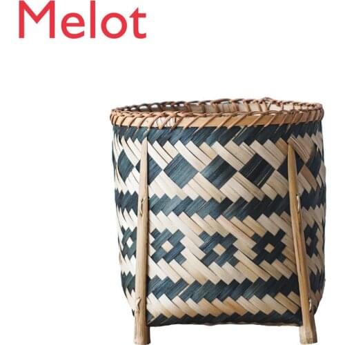 Bamboo Basket African Elements Creative Upscale Handmade Weaved Storage Basket Decorative Flower Basket woven basket decor