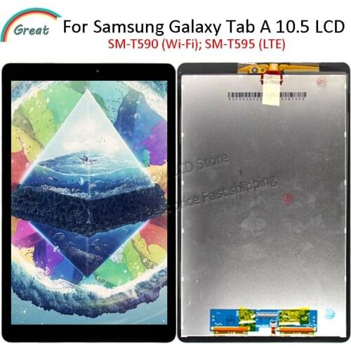 For Samsung Galaxy Tab A 10.5 T590 T595 LCD Display Panel Screen Monitor Touch Screen Full Assembly Replacement