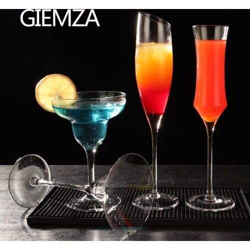 GIEMZA Pair Goblet Glass Cups Champagne Glasses of Wine Cocktail Cup for Wedding Set Party Beverages Gothic Unique Martini