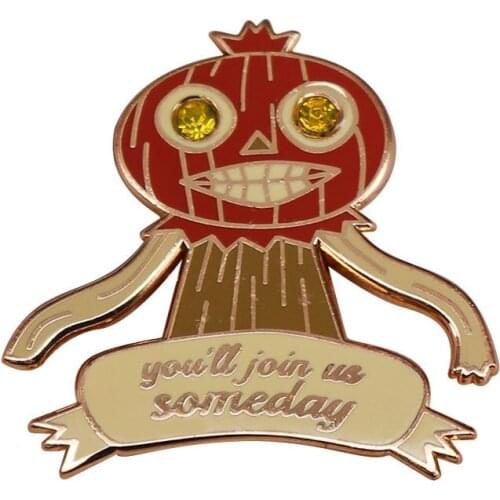 Halloween Spooky Pumpkin You Will Join Us Someday Cartoon Metal Enamel Lapel Clothes Coats Bag Badge Brooch Pin Accessories