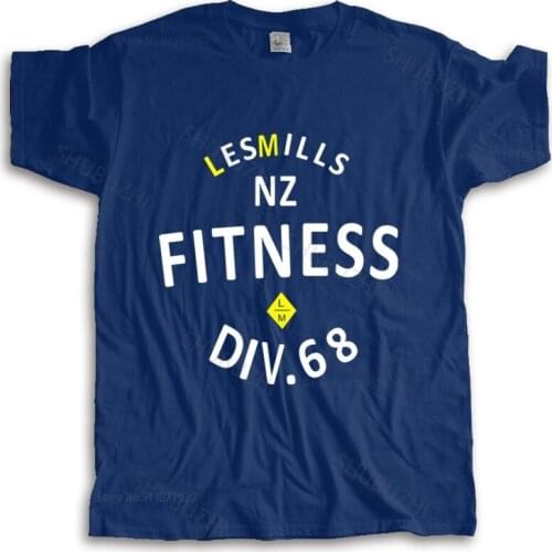 Cotton tshirt men summer tees Mens Les Mills Poly Cotton Tee Training Sports T-Shirt Gym Running new fashion tee-shirt man tee