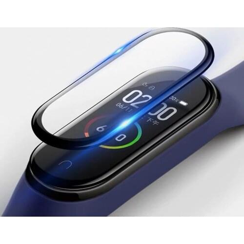 3Pcs 9H curved protective glass For Xiaomi mi band 4 5 6 glass film for Miband Smart Watch band 4 5 6 smart bracelet accessories