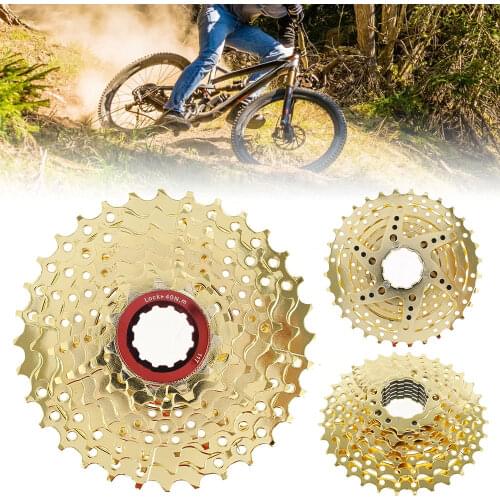 1-32T 8 Speed Gold Cassette Steel Speed Cassette for MTB Road Bicycle Compatible with Shimano HG Bicycle Replacement Accessory