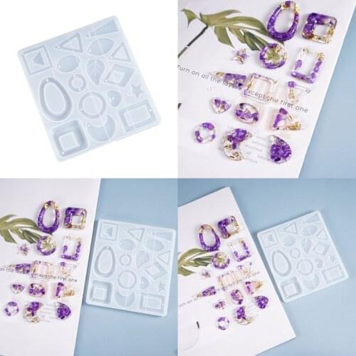 Crystal Epoxy Resin Mold Dangle Eearrings Silicone Mould DIY Crafts Jewelry Pendant Making Tools