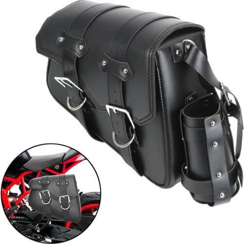 LEEPEE Motorcycle Bag Motorcycle Saddle Bag Universal Waterproof Side Tool PU Leather Left/Right Motorcycle Accessories
