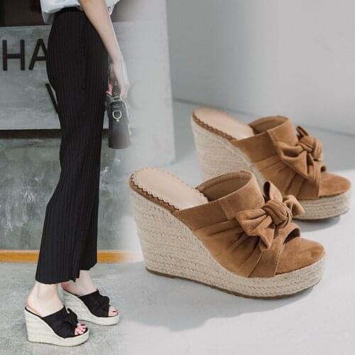 Summer Women Sandals Platform Wedge Sandals Women hemp rope Solid Summer Shoes Gladiator Sandals Big Size 2020 Fashio