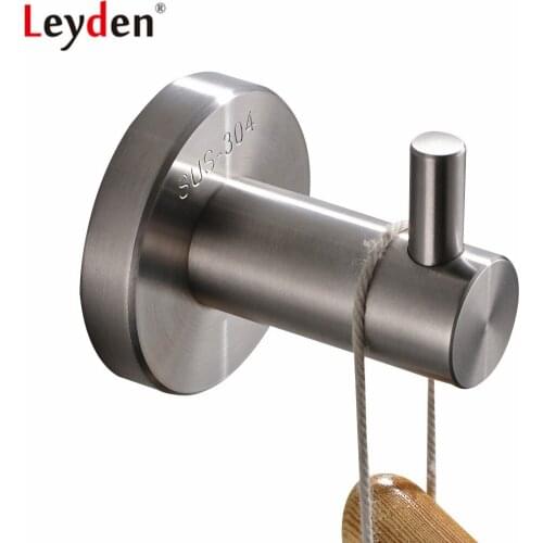Leyden Wall Mount Wall Hook Clothes Hanger Bathroom Kitchen Towel Clothes 304 Stainless Steel Robe Hooks Bathroom Accessory