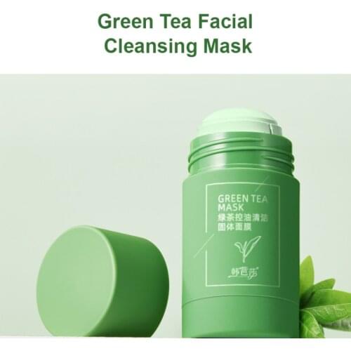 Green Tea Oil Control Clearing Solid Mask Stick Cleansing Facial Mask Moisturizing Blackhead And Fine Pores Face Skin Care TSLM2