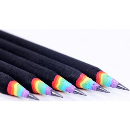 1/2Pcs 2B Rainbow Pencils Made Of Recycled Materials Wood Set School Office Stationery 17.4*0.7cm